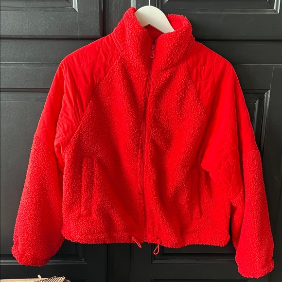 aerie Jackets & Blazers - Aerie Offline XS Sherpa Zip Up Jacket Red